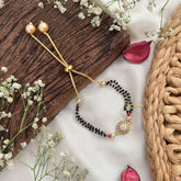 Vriksham Round Sunburst CZ Charm Adjustable Mangalsutra Bracelet-G18800